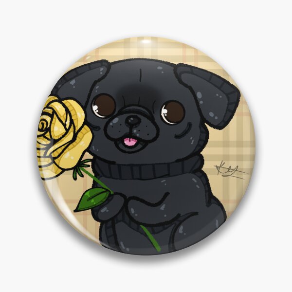 Item preview, Black Pug Pin designed and sold by LoveMug.