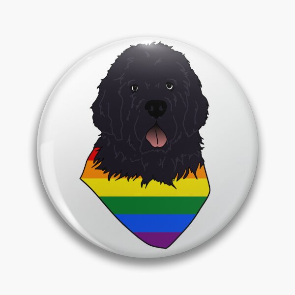 Item preview, Newfoundland Dog (Black) Head & Pride Bandana (Rainbow) designed and sold by Jenna Rideout.