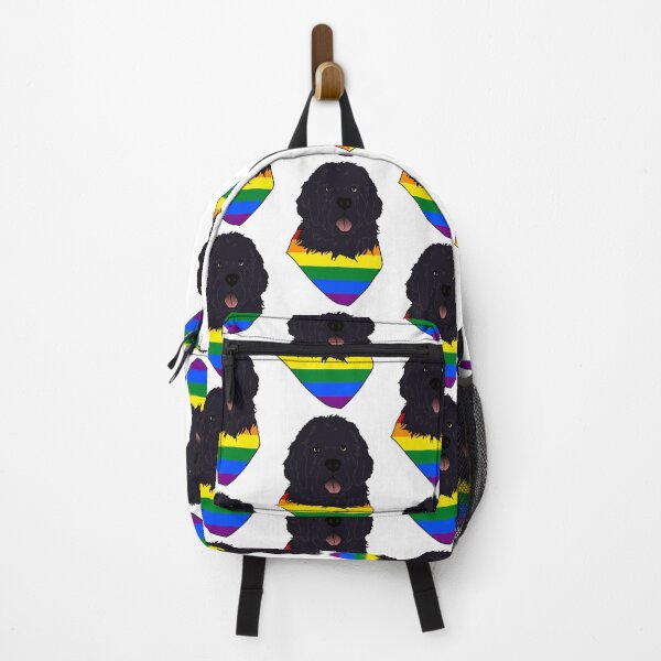 Item preview, Newfoundland Dog (Black) Head & Pride Bandana (Rainbow) designed and sold by Jenna Rideout.