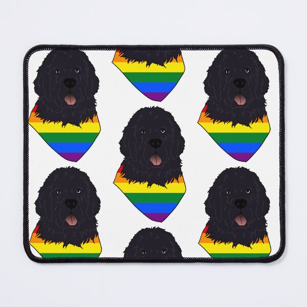 Item preview, Newfoundland Dog (Black) Head & Pride Bandana (Rainbow) designed and sold by Jenna Rideout.