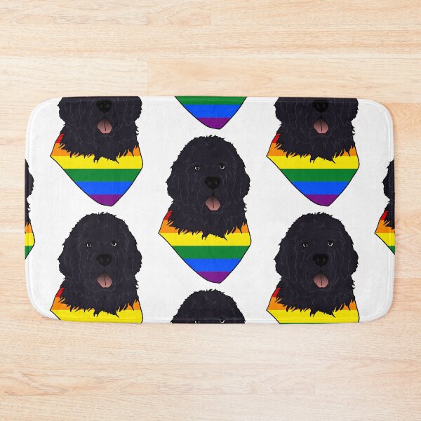 Item preview, Newfoundland Dog (Black) Head & Pride Bandana (Rainbow) designed and sold by Jenna Rideout.