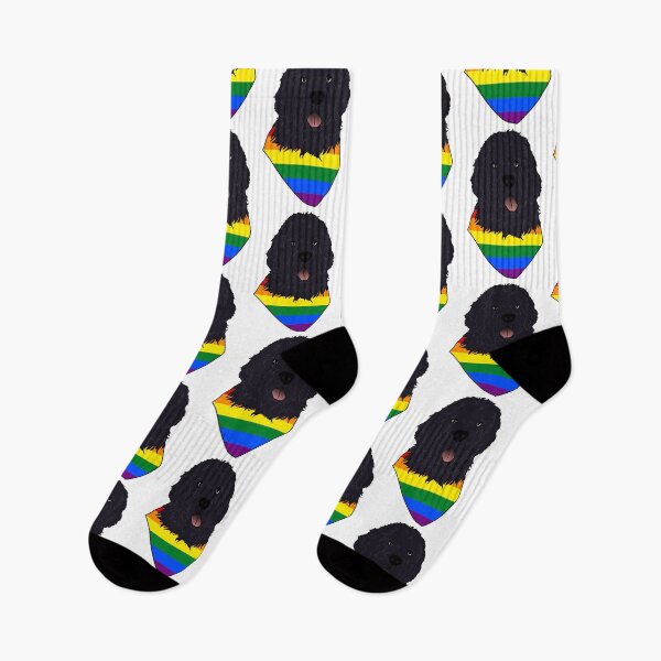 Item preview, Newfoundland Dog (Black) Head & Pride Bandana (Rainbow) designed and sold by Jenna Rideout.