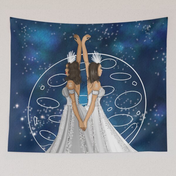 Item preview, Zodiac Gemini Goddess With Ruling Planet Mercury Fashion Illustration designed and sold by SMillustrations.