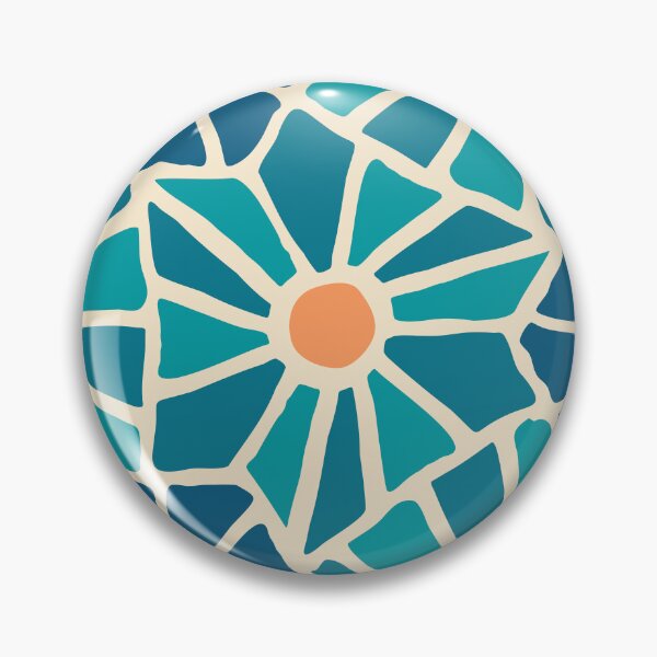 Tessellated Flowers Pattern - Coastal Hue Tiles (macro) Pin