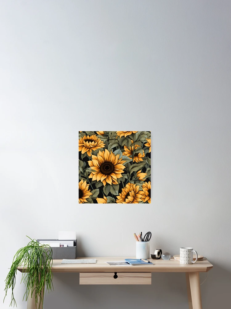 Thumbnail 2 of 3, Poster, Sunflowers Pattern 5 designed and sold by DigitalPatternx.