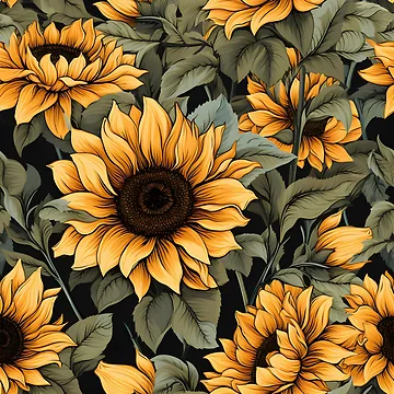 Artwork thumbnail, Sunflowers Pattern 5 by DigitalPatternx