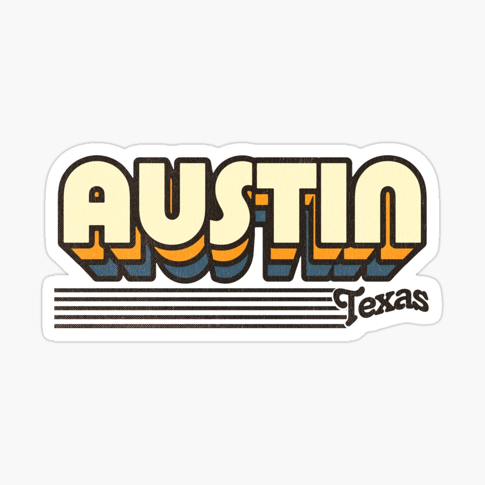 Austin, Texas | Retro Stripes Sticker