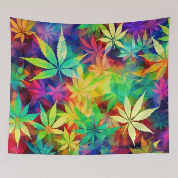Item preview, Rainbow Hemp Leaf Pattern - Colorful and Ethical Artwork designed and sold by Dubage603.