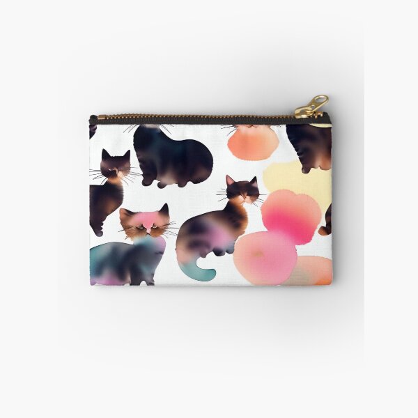 Item preview, cat watercolor seamless background  Collage contemporary  shapes seamless pattern design illustration  designed and sold by gmm2000.