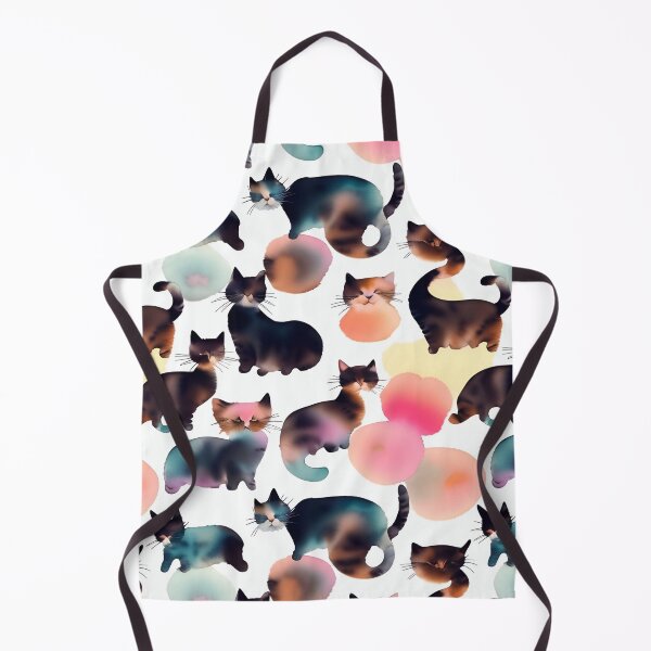 Item preview, cat watercolor seamless background Collage contemporary shapes seamless pattern design illustration designed and sold by gmm2000.