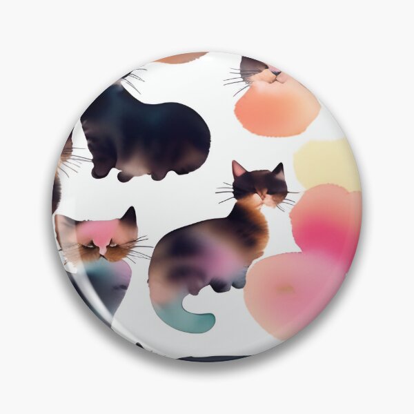 Item preview, cat watercolor seamless background  Collage contemporary  shapes seamless pattern design illustration  designed and sold by gmm2000.