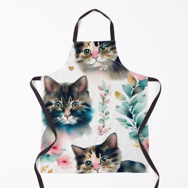 Item preview, cat watercolor seamless background Collage contemporary shapes seamless pattern design illustration designed and sold by gmm2000.