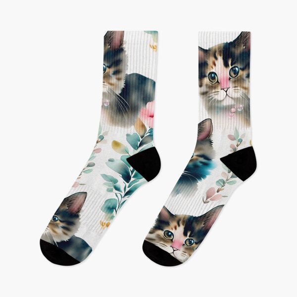 Item preview, cat watercolor seamless background  Collage contemporary  shapes seamless pattern design illustration  designed and sold by gmm2000.