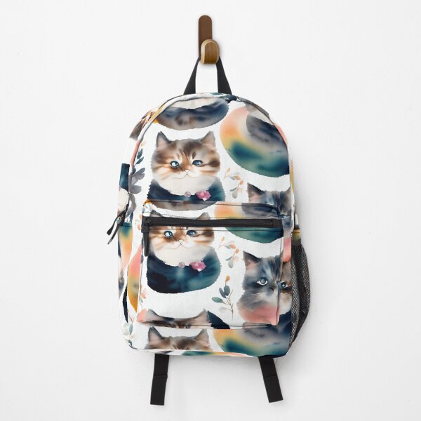Item preview, cat watercolor seamless background Collage contemporary shapes seamless pattern design illustration designed and sold by gmm2000.