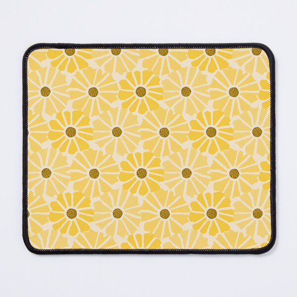 Sunflower Field Symphony - Abstract Retro Modern Art Floral Pattern Mouse Pad