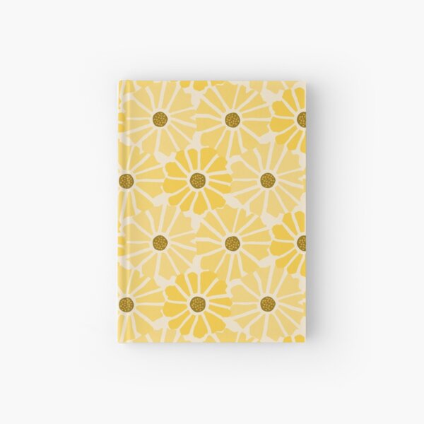 Sunflower Field Symphony - Abstract Retro Modern Art Floral Pattern Hardcover Journal
