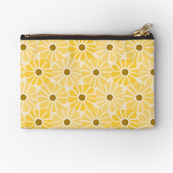 Sunflower Field Symphony - Abstract Retro Modern Art Floral Pattern Zipper Pouch