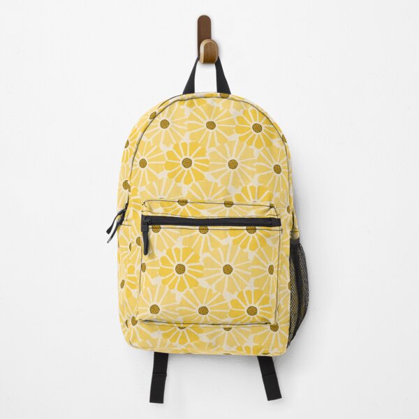 Sunflower Field Symphony - Abstract Retro Modern Art Floral Pattern Backpack