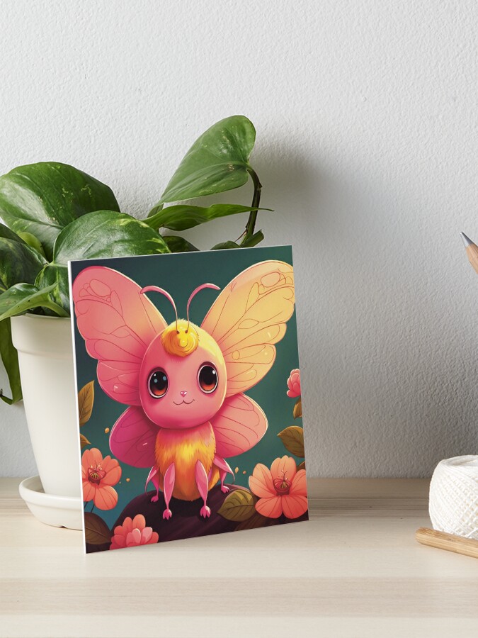 Framed Rosy Maple Moth (Dryocampa rubicunda) 6x6