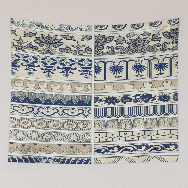 Item preview, Exquisite Beauty of Traditional Chinese Blue Flower Patterns designed and sold by Tamas Das.