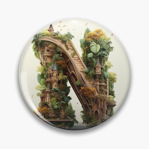 Item preview, Fantasy Nature Letter N designed and sold by WRabbitCreation.