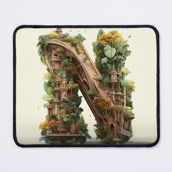 Item preview, Fantasy Nature Letter N designed and sold by WRabbitCreation.