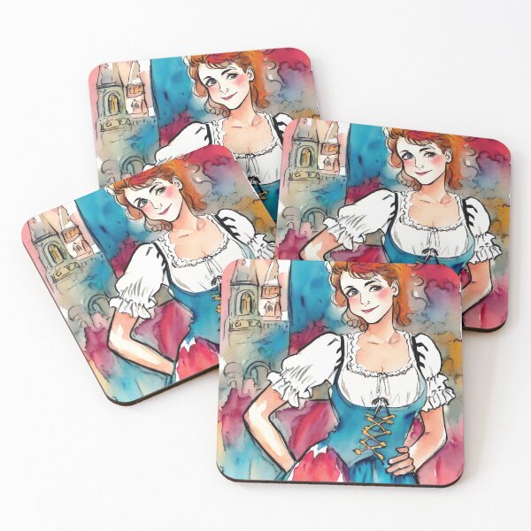 Item preview, Beautiful girl in Oktoberfest watercolor art, oktoberfest, beer designed and sold by TirrellColister.