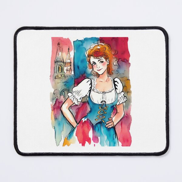 Item preview, Beautiful girl in Oktoberfest watercolor art, oktoberfest, beer designed and sold by TirrellColister.