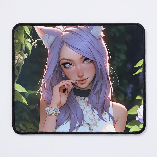 Item preview, Purple Hair Catgirl designed and sold by AiLoveAnime.