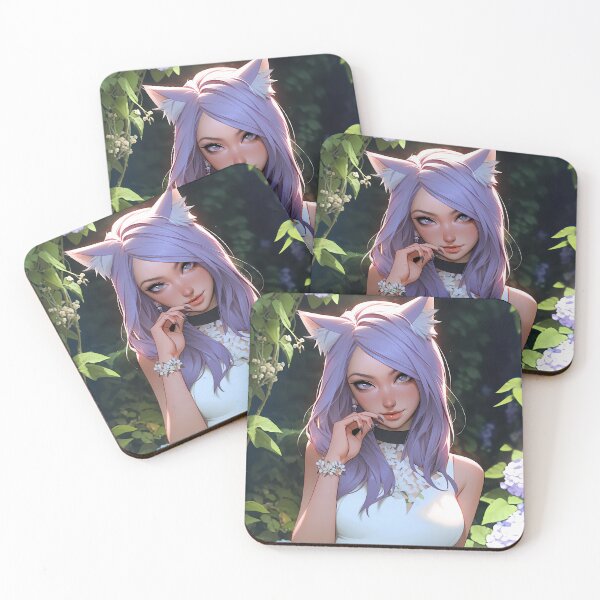 Item preview, Purple Hair Catgirl designed and sold by AiLoveAnime.