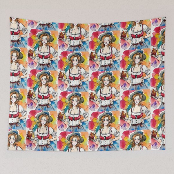 Item preview, Girl holding craft beer, oktoberfest, beer designed and sold by TirrellColister.