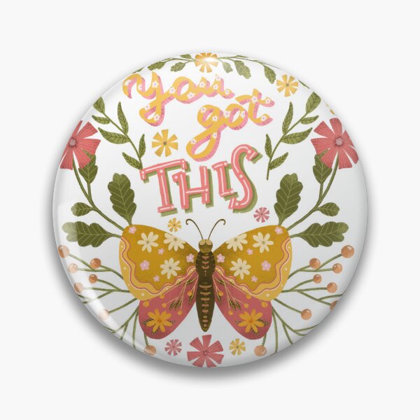 Item preview, Flowery butterfly with positive saying designed and sold by pinkyfish1010.