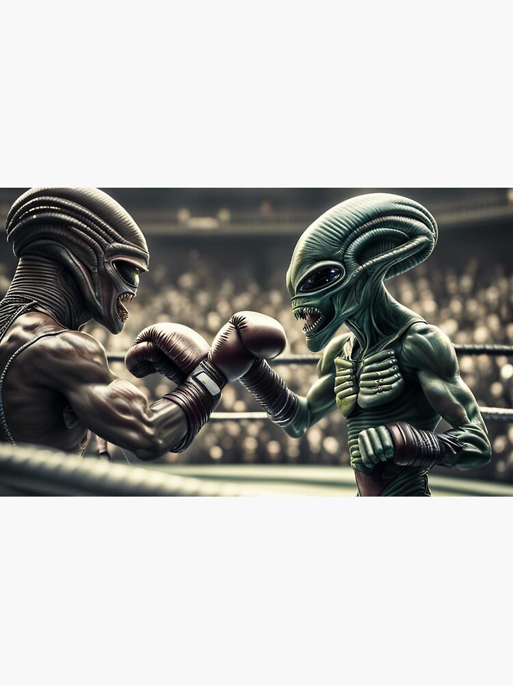 Thumbnail 4 of 4, Coffee Mug, Aliens Boxing designed and sold by LenCarol.