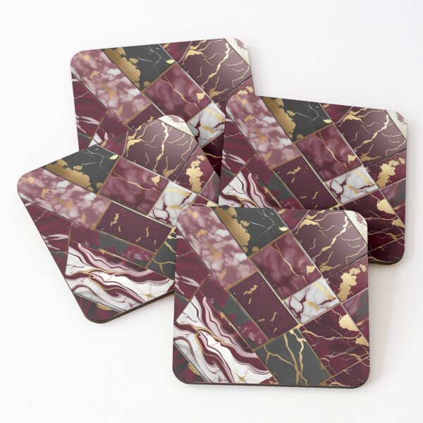 Item preview, Maroon and white marble with black and gold flecks designed and sold by BirdsnStuff.