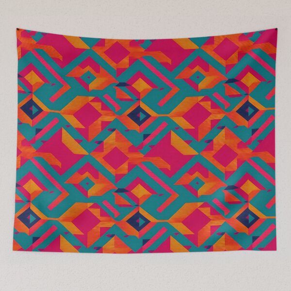Item preview, Abstract seamless  vintage tribal fabric colorful pattern background designed and sold by gmm2000.