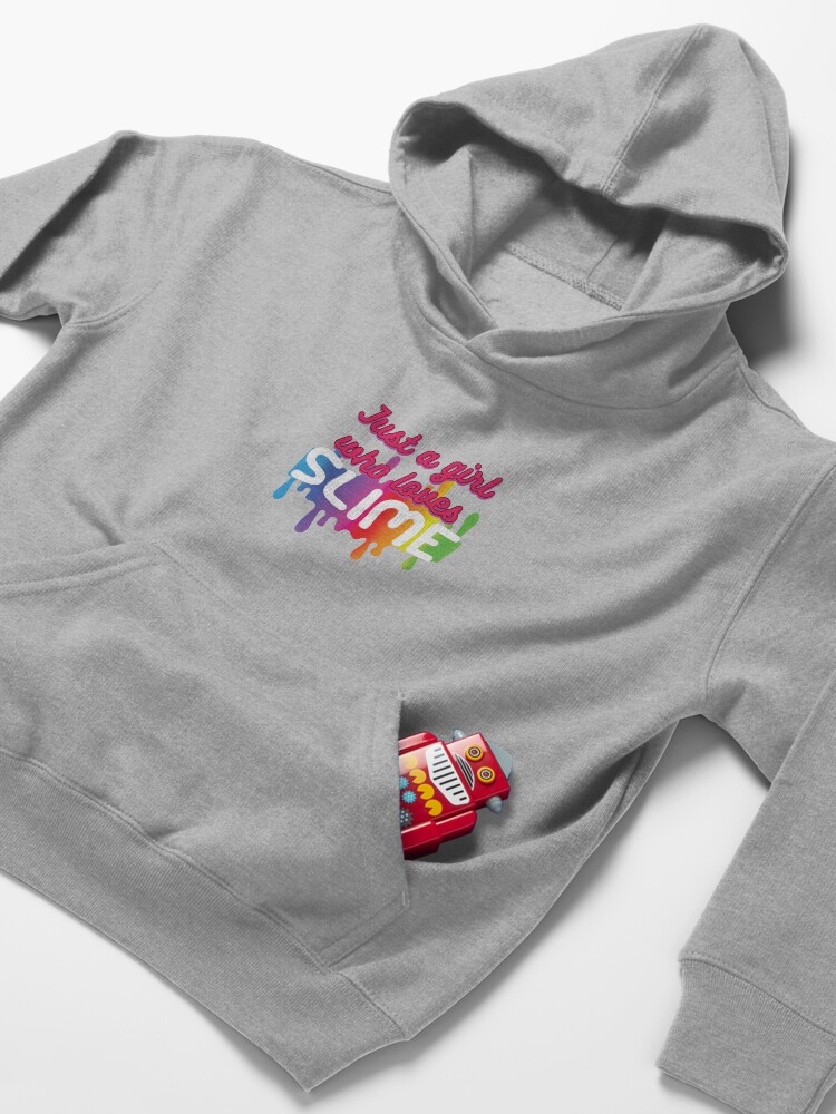 Alternate view of Just a Girl Who Loves Slime Slime Making Birthday Kids Pullover Hoodie