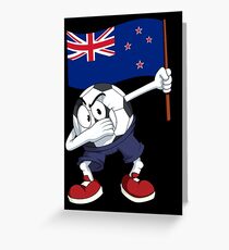 New Zealand Dabbing Soccer Ball Greeting Card