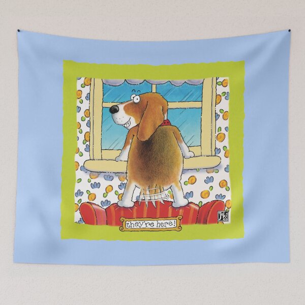 Item preview, " They're here!", happy beagle designed and sold by jukico.