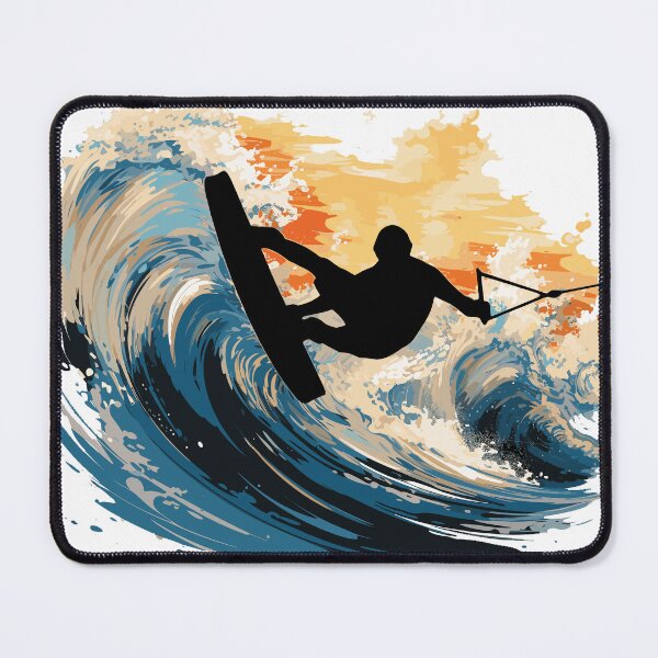 Item preview, Wakeboard on waves T-shirt designed and sold by Mikakujumi.