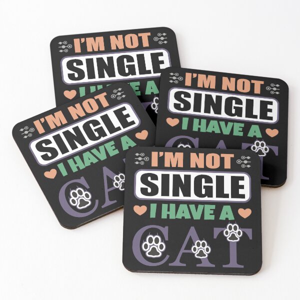 Item preview, I Am Not Single - I Have A Cat-T-shirt - Shirt design - Sticker Redbubble designed and sold by bluehatgraphics.
