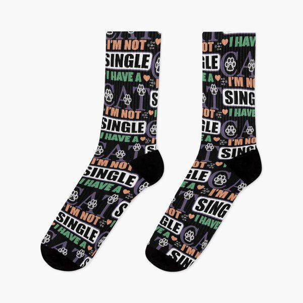 Item preview, I Am Not Single - I Have A Cat-T-shirt - Shirt design - Sticker Redbubble designed and sold by bluehatgraphics.