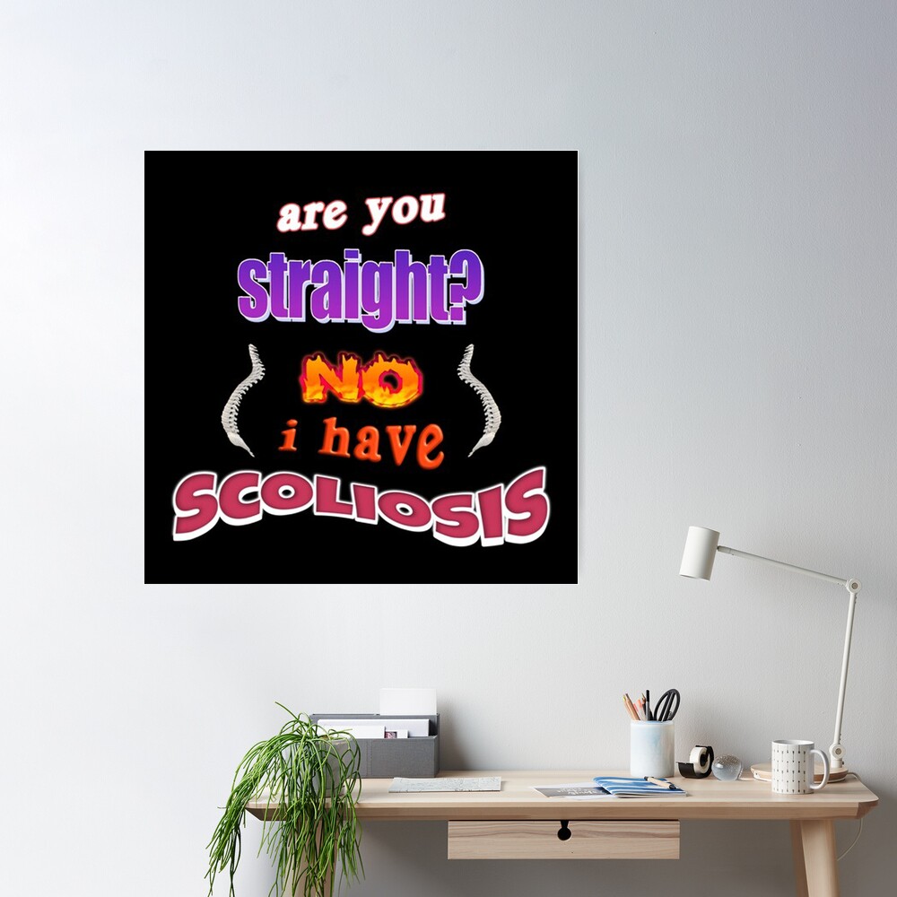 Are you straight? No, I have scoliosis pun Throw Pillow for Sale by  snazzyseagull