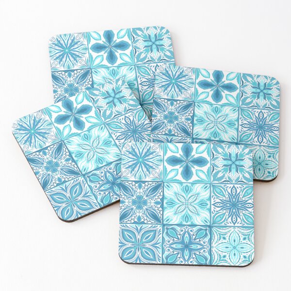 Item preview, Ornate tiles in blue and white designed and sold by Katerina Mitkova Kirilova.