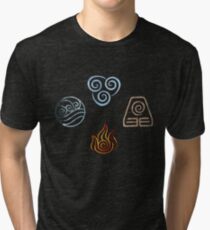 The four Elements Avatar symbols Tri-blend T-Shirt