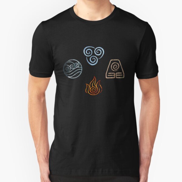 The four Elements Avatar symbols Slim Fit T-Shirt