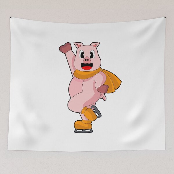 Aperçu de l'œuvre Pig Ice skating Ice skates créée et vendue par Snabdesign84.