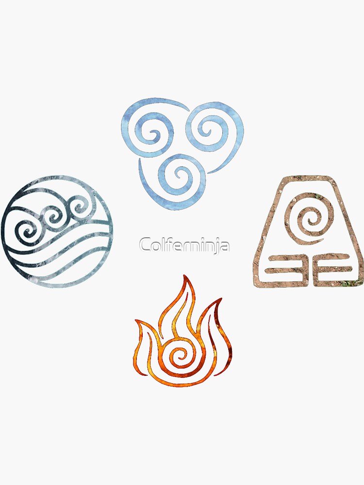 The four Elements Avatar symbols by Colferninja