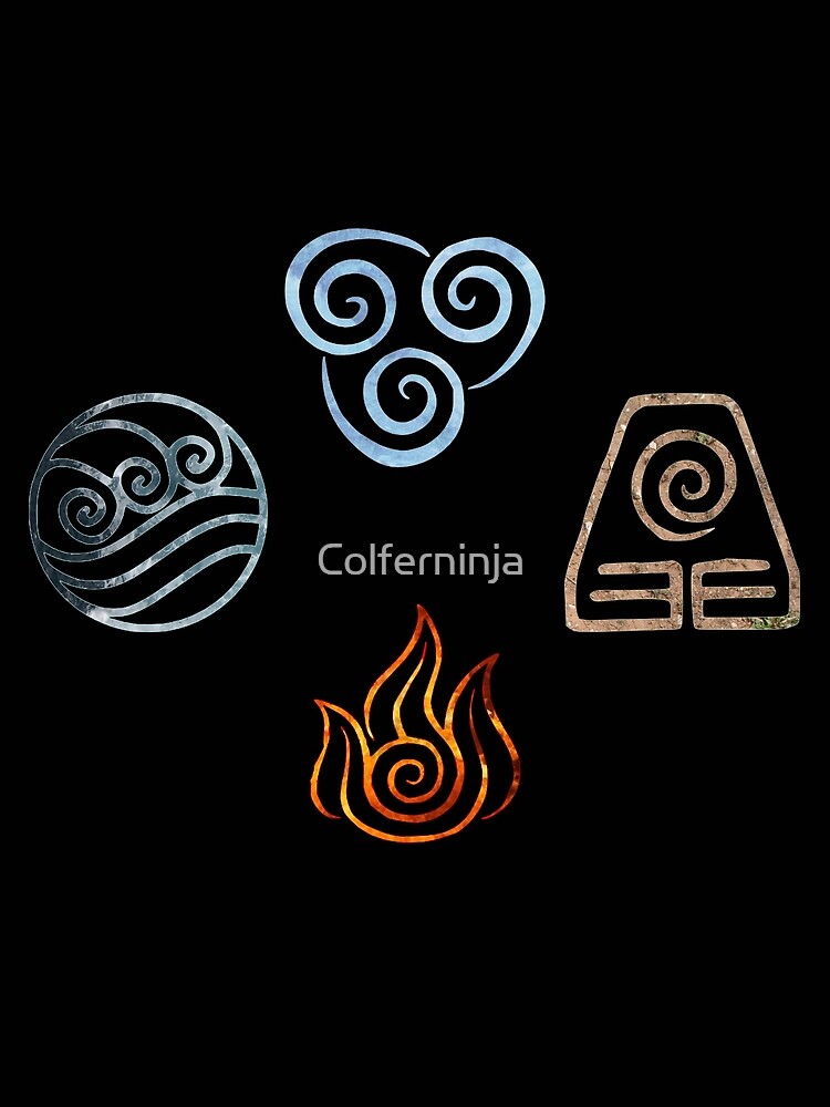 The Four Elements Avatar Symbols Art Print For Sale By Colferninja