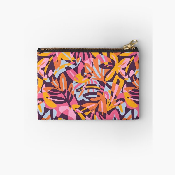 Artikelvorschau, Orange und rosa maximalistische Blattformen – Papierschnitt überlappende tropische Blätter – sommerliche Pastellfarbpalette entworfen und verkauft von Muxune.