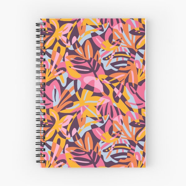 Item preview, Orange and pink maximalist leaves shapes - paper cut overlapping tropical leaves -  summer pastel color palette designed and sold by Muxune.